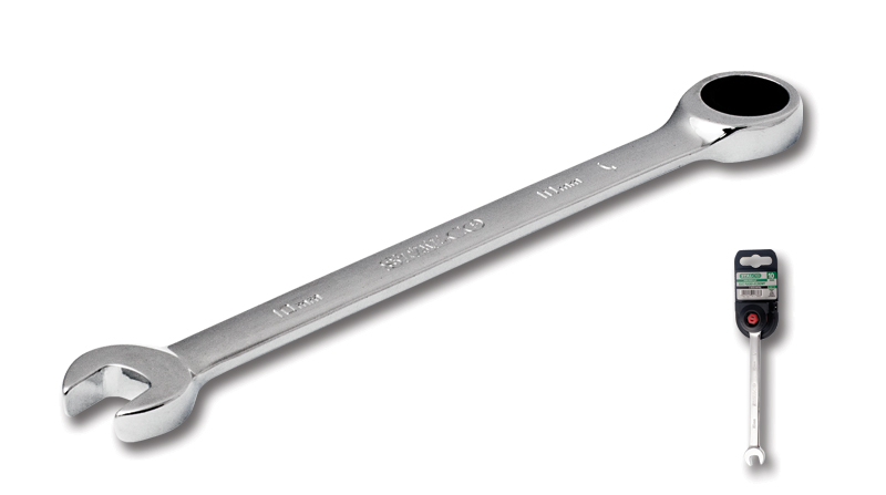 Klucz płasko-oczkowy z grzechotką 16mm Stalco 56116, S-56116 grzechotka