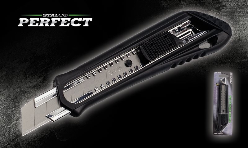 Nóż z ostrzem łamanym 18mm lekki Stalco Perfect 67416, S-67416