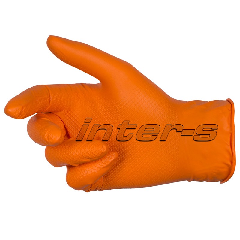 Rękawice nitrylowe GRIPSTER MOTIVE pomarańczowe extramocne