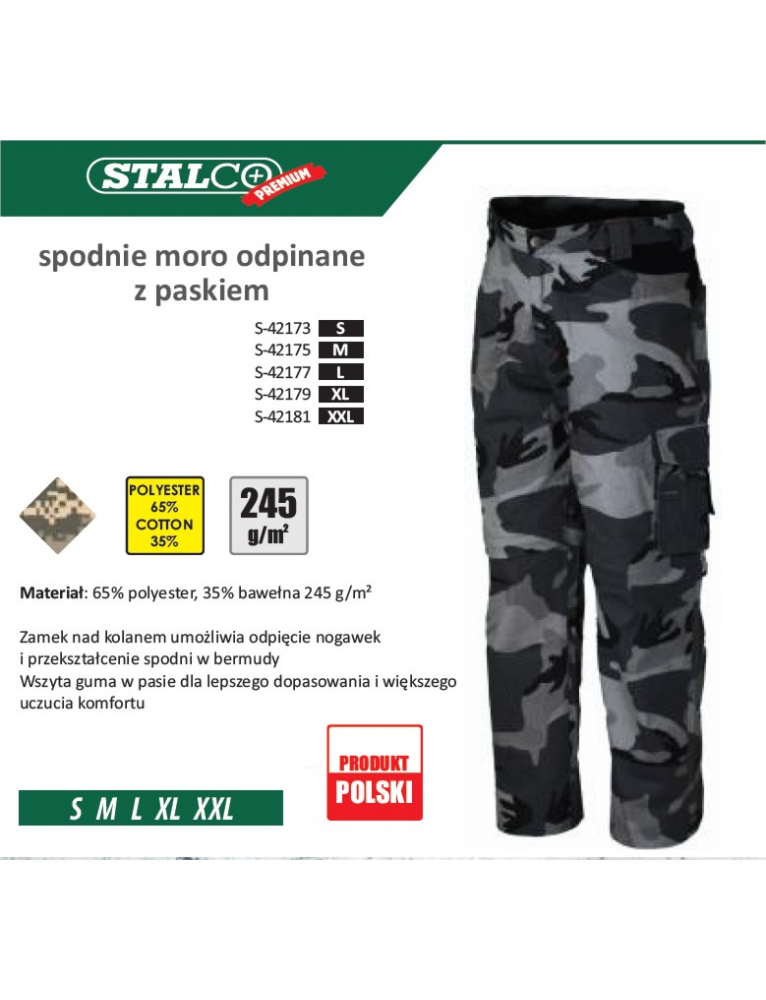Spodnie robocze 2w1 MORO Premium Stalco